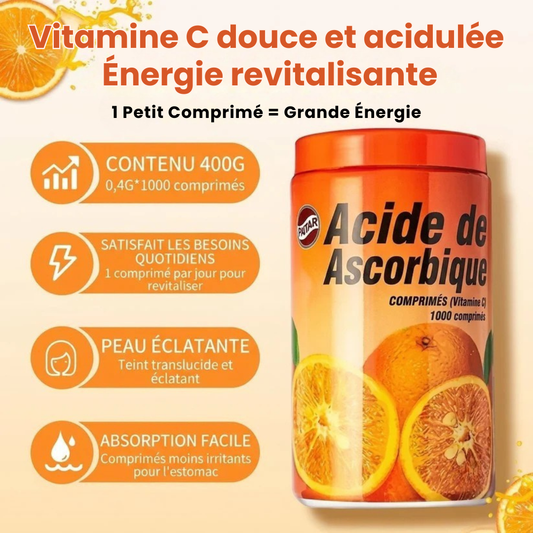 Vitamine C Saveur orange 1000 comprimés (Acide ascorbique)