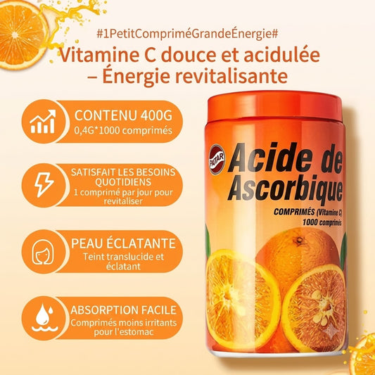 Vitamine C Saveur orange 1000 comprimés (Acide ascorbique) N